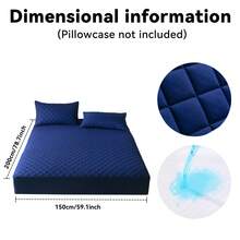 AVXLRQ Protège-matelas imperméable, antidérapant, épais, de couleur unie, housse de matelas matelassée avec poches profondes (douce et confortable), lavable en machine, peut également être utilisé seul comme protège-matelas, convient aux chambres à coucher, aux chambres d'amis et à la protection des matelas d'hôtel, cadeau exquis et attentionné. - Bleu marine - Voir 12