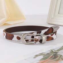 3件套牛奶纹理女士腰带，休闲沙滩朋克复古PU皮革 - 彩色 - 查看 11