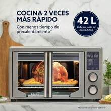horno electrico digital OSTER extra grande  con freidora de aire de 42 litros de capacidad , 9 MANERAS DE COCINAR: Freír al aire, asar, hornear, tostar y convección - Tipo de Enchufe A USA (110-127V) - Ver 5