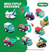 6-24pcs Children's Construction Vehicle Toy Set, Friction Powered Push & Pull Mini Interactive Toy Cars, With Storage Box, Suitable For Boys & Girls 3+ Years Old, Perfect Birthday & Holiday Gift - Multicolor - View 14