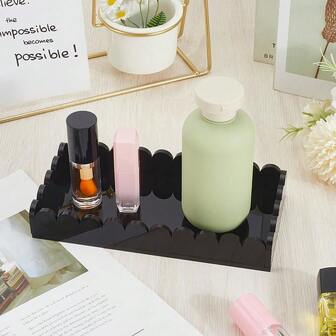 Acrylic Tray Bathroom Vanity Tray Rectangular Kitchen Sink Bathroom Countertop Storage Board Soap Holder For Dispenser Vanity Top Toilet Tank Perfume Home Decoration