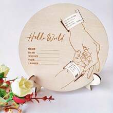 Hospital Souvenir - Artificial Birth Bracelet And Wall Plaque With Name/Date/Weight Info - Decorative, Hospital Memento, Newborn Keepsake - Collectible (Suitable For All Systems) - Multicolor - View 3
