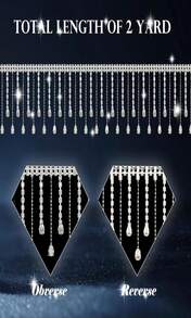 Sinor 1 Yard Rhinestone Fringe Trim, Tassel Chain Crystal Diamond Beaded Rhinestones Ribbon For DIY Sewing Clothing Jeans Wedding Party Craft Decoration Accessories -Silver, Style A - Màu B - Xem 2