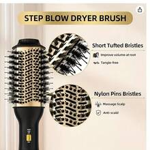 4-In-1 Multi-Functional Hot Air Comb, Negative Ion Hair Straightener And Curler, Volumizing Hair Dryer And Straightener, Styling Comb, Inward Curling Iron, Electric Hot Comb, Hair Styling In One Step. - UK Plug(220-240V) - View 6