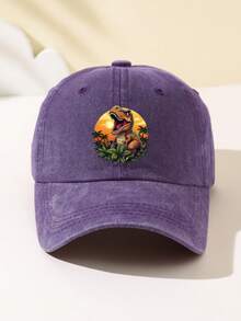 1pc Women's Dinosaur Print Soft Top Baseball Cap, Breathable Adjustable Brim, Suitable For Outdoor Sports, Vacation, Camping, Daily Wear, Gatherings, Trucker Hat, Holiday Gift - A - View 9