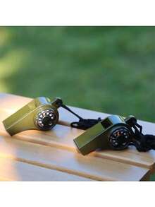 1pc 3-In-1 Emergency Survival Whistle With Compass And Thermometer, Perfect For Track & Field, Camping, Hiking, Outdoor Adventure, Referee And Cheerleading, Outdoor Sports Accessory, Track & Field Essential, Competition Equipment, Track & Field Starting Whistle, Track & Field Accessory, Lifesaving Whistle, Competition Referee Whistle - Multicolor - View 9