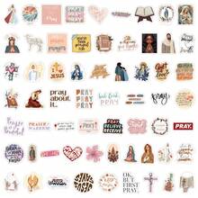 60张祈祷板乙烯基贴纸，美观实用，适用于剪贴簿、日记本、保险杠、滑板、水瓶、头盔、水杯、汽车贴纸等。 - 彩色 - 查看 3