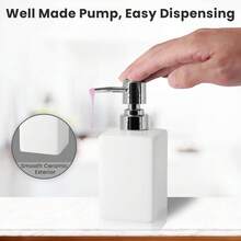Ceramic Soap Dispenser With Rust Proof Pump,320ML Refill Hand Liquid Soap Pump Dispenser For Bathroom Kitchen,1PCS - White - 1 PCS - View 3