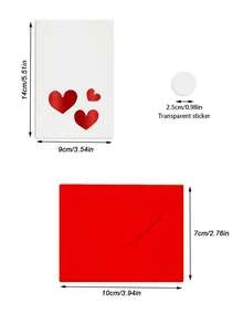 10张极简心形图案贺卡套装，优雅白色卡片搭配金色和红色烫金心形设计，简约爱情留言卡，适用于情人节、周年纪念日、婚礼、生日和日常祝福，现代浪漫空白留言卡，可用作礼盒内衬、信封填充物、派对回礼配件和贴心小礼物搭配。 - 10X7X0.1cm - 查看 12