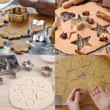 30pcs Stainless Steel Cookie Cutter Set - Heart, Flower, Star, And Geometric Shapes, Perfect For Baking And Holiday Decorations, Ideal For Christmas And Valentine'S Day, Baking Essentials|Decorative Cutter|Durable Cutter - 銀色 - 查看 2