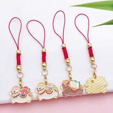 New Year's Soft & Auspicious Pony Pendant With Lanyard: Red Cord + Gold-Plated Finish. A Therapeutic And Lucky Accessory For Your Phone Or Keys-A Meaningful Keepsake To Carry With You Every Day. - Pony - View 8