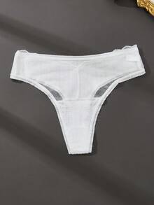 4Pcs Women's Sexy Lace-Panel Thong Underwear Set: Comfortable, Soft, And Skin-Friendly - Multicolor - View 4