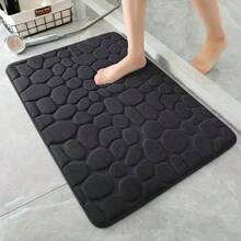 1pc Coral Fleece Stone Texture Embossed Floor Mat, Embossed Pebble Non-Slip Door Mat, Non-Slip Absorbent Quick-Dry Kitchen, Laundry Room, Bedroom Decorative Thick Foam Mat, Bathroom Non-Slip Mat - Multicolor - View 13