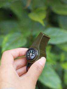 1pc 3-In-1 Emergency Survival Whistle With Compass And Thermometer, Perfect For Track & Field, Camping, Hiking, Outdoor Adventure, Referee And Cheerleading, Outdoor Sports Accessory, Track & Field Essential, Competition Equipment, Track & Field Starting Whistle, Track & Field Accessory, Lifesaving Whistle, Competition Referee Whistle - Multicolor - View 5