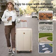 Joyway 6-Piece Hard-Shell Luggage Set In 12/20/24/28 Inches, Including 2 Practical Travel Bags, With TSA Lock And Quiet 360° Spinner Wheels, Robust And Water-Resistant, Suitable For Families, Students And Business Trips, Various Sizes For Cabin And Checked Baggage – Ideal Travel Accessory And Travel Must-Have - 白色 - 查看 9