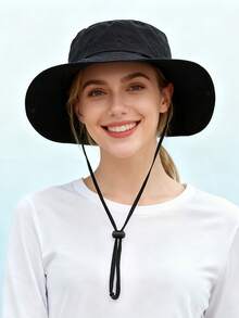 1顶女士UPF 50+可折叠渔夫帽 - 防紫外线遮阳帽，适合夏季徒步、海滩和钓鱼（防水） - A - 查看 11