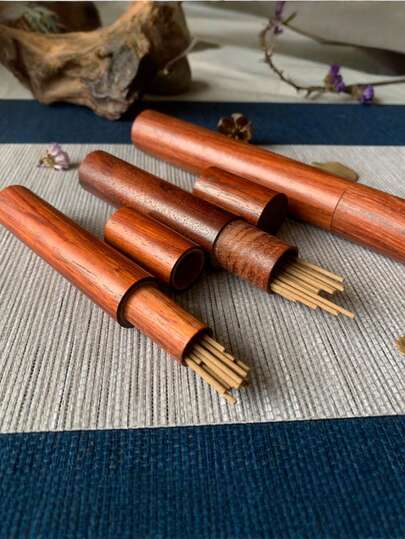 Moisture-Proof Solid Red Wood Incense Tube Whole Wood Incense Storage Tube For Stick Incense Aromatherapy Home Fragrance Organizer