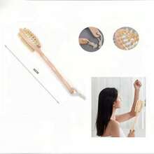 42 cm lange Badebürste mit Holzgriff, Naturborsten, Unisex, Badezimmerartikel für Zuhause, Rückenreinigung und -pflege, Tiefenpeeling, sanft zur Haut, reinigt Poren und entfernt Schmutz, reichhaltiger Schaum, schäumt schnell, erreicht mühelos schwer zugängliche Stellen wie Rücken und Beine, ergonomischer, rutschfester Griff, komfortabler und langlebiger Holzgriff, für Nass- und Trockenreinigung geeignet, reinigt, massiert und entspannt die Haut