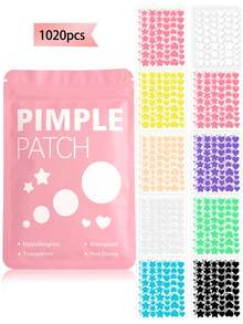 1530片粉色、黑色、白色、蓝色、紫色、绿色星形图案E-Star面部贴纸，摄影、面部彩绘必备，适用于各种派对、聚会和趣味活动。1020/510/51片套装，赠品、旅行、平价好物、旅行必备 - 彩色 - 查看 9