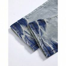 Top Quality 230 Purp Jeans for Men Durable and Stain Resistant American Letter Design Comfortable Fit Stretch Denim Pants Casual Wear Trendy Fashion - Azul lavado medio - Ver 7
