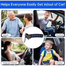 - Manija de puerta de coche para personas mayores: agarre antideslizante y soporte de asistencia resistente, se adapta a la mayoría de vehículos para entrar y salir fácilmente del coche,37857657 - Gris Oscuro - Ver 6