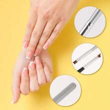 French Tip Nail Brushes Set Oblique Head Nail Brushes Moon Shape French Brush Oblique Head French Tip Nail Brushes French Manicure Brush Wood Handle Painting Drawing Brush For Nail - 珊瑚橙 - 查看 5