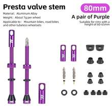 WEST BIKING 1对铝合金自行车法式气门嘴，轻便耐用，耐腐蚀，可拆卸气门芯，44mm/53mm/80mm/85mm，适用于公路自行车和山地自行车真空胎 - 彩色 - 查看 21