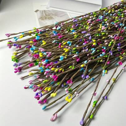 10 Peças Galhos Artificiais de Bagas com Bagas e Flores de Plástico - Adequado para Coroas DIY, Orelhas de Coelho, Decoração de Ovos de Páscoa, Aplicável para Páscoa, Primavera, Dia dos Namorados, Dia de São Patrício, Decoração de Mesa, Confecção de Coroas, Decoração de Quarto, Decoração de Aniversário, Decoração de Bottom, Decoração Floral de Casamento