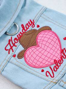 1件情人节宠物服装，适合小型犬和幼犬的猫狗服装，可爱舒适的秋冬外套 - 藍色 - 查看 7