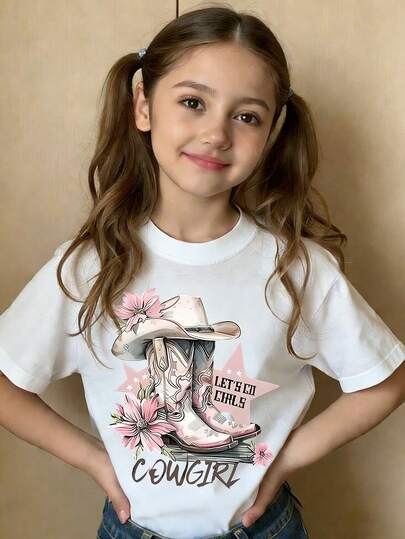 Western-Inspired Sweet And Sassy Short-Sleeved Top: From The Details Of Floral Embellishments On Boots And Hats To The "Cowgirl" Style Motifs, Western Girl Elements Become A Distinctive And Memorable Part Of Everyday Outfits.Baby Tee Women,Wicked,Boy,6 7,Kids Clothes,Girls Clothes,Boys Clothes,Teen Girls Clothes,Kids Clothes,Boys Clothes,Tween Girl Clothes,Jumper,Girls Gifts,Boys Gifts,Y2k,Girls Winter Clothes,Tween Clothes,Valentine's Day