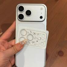 Sanrio 闪亮猫咪爱心镜头膜套装，包含镜头膜和贴纸，高清镜头膜，兼容苹果 17Promax/17Pro，相机镜头膜，保护膜 - 閃銀色鏡頭膜+棒棒糖kit貓 - 查看 3