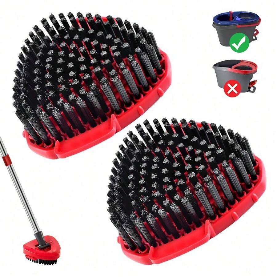 2 Pack Upgrade Scrub Brush Replace Heads Compatible With O Cedar EasyWring RinseClean 2 Tank Spin Mop, Scrubber Brush Mop Head For Ocedar Mop Scrub Brush Of Hard Bristle To Floor Clean, Not For 1 Tank - 2PackUpgradedScrubBrushforOcedar2TankMop - Xem 1
