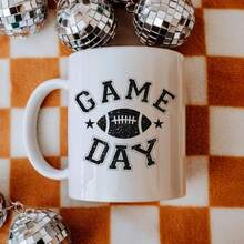 1Pc Football Game Day Coffee Mug,Football Mug,Football Coffee Mug,Football Game Day Mug,Sports Coffee Mug,Fall Football Mug,Football Gift Mug - White - View 3