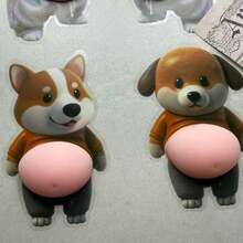 Đồ chơi bóp hình chó cưng dễ thương, nhãn dán giảm căng thẳng, đồ chơi bóp bụng to ngộ nghĩnh, món quà tuyệt vời. - Nhiều màu - Xem 7