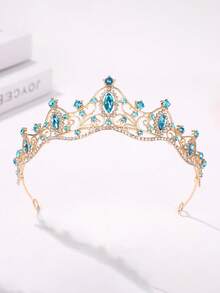 1 chiếc băng đô vương miện công chúa thời trang đính đá, món quà sang trọng, thanh lịch dành cho phụ nữ, cô dâu tương lai, dự tiệc, vương miện cài tóc, phụ kiện đội đầu, vương miện hóa trang, vòng hoa cài tóc. - 4225 Hồ Xanh - Xem 8