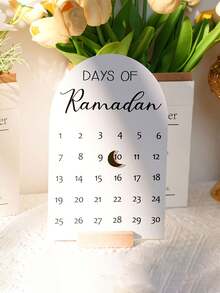 1 Lịch đếm ngược Ramadan và Eid Hồi giáo, Lịch để bàn trang trí theo dõi ngày lễ Eid tự làm theo phong cách cổ điển, Thích hợp cho gia đình, bàn làm việc văn phòng trong tháng Ramadan. - Nhiều màu - Xem 1