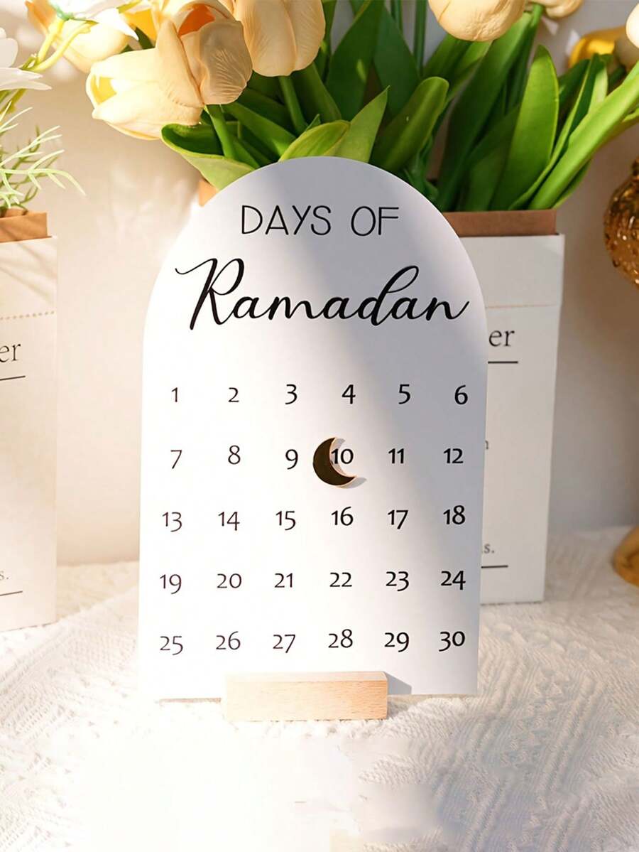 1 Lịch đếm ngược Ramadan và Eid Hồi giáo, Lịch để bàn trang trí theo dõi ngày lễ Eid tự làm theo phong cách cổ điển, Thích hợp cho gia đình, bàn làm việc văn phòng trong tháng Ramadan. - Nhiều màu - Xem 1