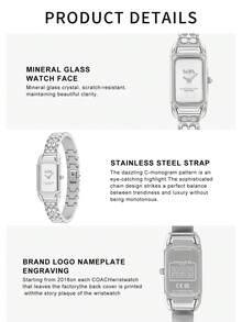 Coach Cadie Silver Stainless Steel Strap White Dial Women's Watch - 銀色 - 查看 5