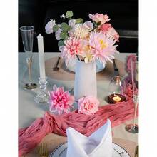 [Free Shipping]Artificial Flowers For Home Decorations: Pink Silk Fake Flowers Bulk Boxed Set, Peony Roses Bouquets With Stems For Table Centerpiece, DIY Wedding, Bridal Shower, Graduation Cap & Tea Party - B-粉紅色 - 查看 6