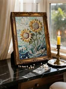 Bộ tranh đính đá hình hoa hướng dương 30*40cm, không khung, sản phẩm mới, thích hợp trang trí phòng ngủ, phòng khách, quà tặng sáng tạo cho Lễ Phục Sinh, Ngày của Mẹ, đám cưới và các dịp khác. - Nhiều màu - Xem 5