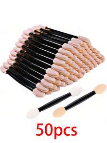 200pcs Dual-Ended Eyeshadow Brushes, Double-Sided Sponge Eyeliner Brushes, Makeup Brush Tools - Multicolor - View 12