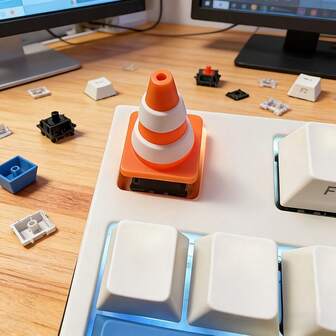 3D Cute Traffic Cone Keycap - Unique Mechanical Keyboard Accessory, Use This Adorable Traffic Cone Keycap To Customize Your Mechanical Keyboard! Adds Fun And Unique Flair. Easy To Install, Fits Standard Keycaps, Perfect For Personalization Enthusiasts. Whether For Gaming Or Everyday Use, This Eye-Catching Design Will Impress And Enhance Your Typing Experience. Great For Personal Use Or As A Gift For Other Keyboard Enthusiasts!