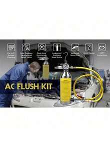 Air Conditioning System Flush Canister Tool Set A/C Flushing Cleaning Tool Set With Real-Time Monitoring Pressure Gauge & Relief Valve AC Flushing Tool Set For Air Conditioner Pipe, Condenser, Evaporator - As Shown - View 4