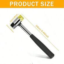 2-Sided Soft Mallet - Leather DIY Tool, Red Rubber Mallet, Black Plastic Coated Handle And Dual Head Rubber Mallet, Suitable For 25mm Handheld Projects - Multicolor - View 5