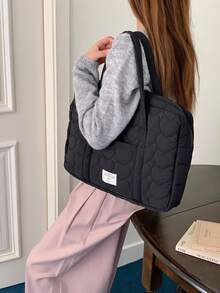 简约刺绣笔记本电脑包，大容量13-16英寸笔记本电脑单肩包，时尚笔记本电脑手提包 - 彩色 - 查看 7