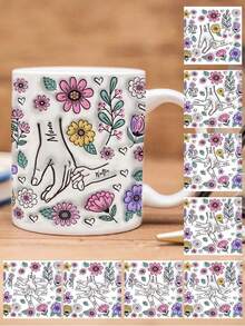 母亲节定制名字马克杯，个性化名字咖啡杯，个性化花朵马克杯，个性化文字周年纪念马克杯，妇女节独特礼物，乔迁礼物，情人节礼物，多功能，装饰性强，时尚，定制，个性化，独特，送给他的理想礼物，送给她的理想礼物，送给她，男朋友，女朋友，爸爸，妈妈，家人，朋友，儿子，女儿，学生，上班族，孩子，办公室，茶室，学校，家庭，早午餐必备，家居生活，圣诞家居氛围，纪念品，旅行收纳 - 款式8 - 查看 13