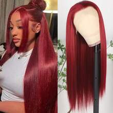 Gorgeous Neon Green Hair Synthetic Lace Front Wigs 28 Inch Pre Plucked Long Straight Hair Wigs Glueless Halloween Wigs Heat Resistant Fluorescent Green Straight Lace Front Wigs For Fashion Women For Daily Christmas Party Cosplay Use - 紅色 - 查看 2