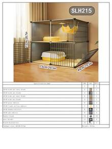 Cat Cage For Home Use, Indoor Small Space Cat Villa, Cat House, Cat Bed, Cat Litter Box All-In-One, Space-Saving - Multicolor - View 15