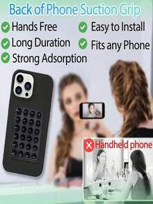 硅胶吸盘手机支架,多功能吸盘壁挂支架,方形防滑手机壳支架,适用于大多数手机,适合居家、户外拍摄 - 彩色 - 查看 3