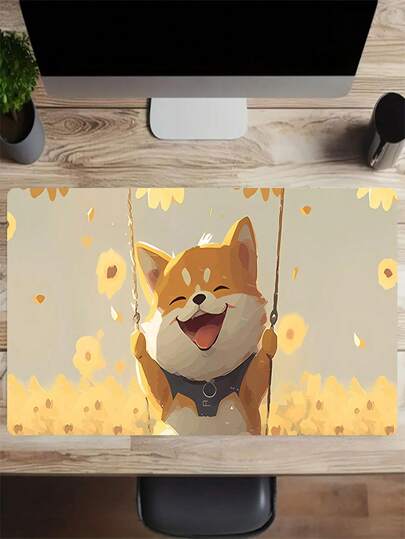 Cute Corgi Sunflower Mouse Pad - Non-Slip Rubber Desktop Mat With Adorable Corgi Design, Washable And Comfortable, Suitable For PC, Laptop, Desktop Mouse Pad, Mouse Pad, Office Accessories | Funny Design | Durable Desktop Mat, Or Home/Office Decor